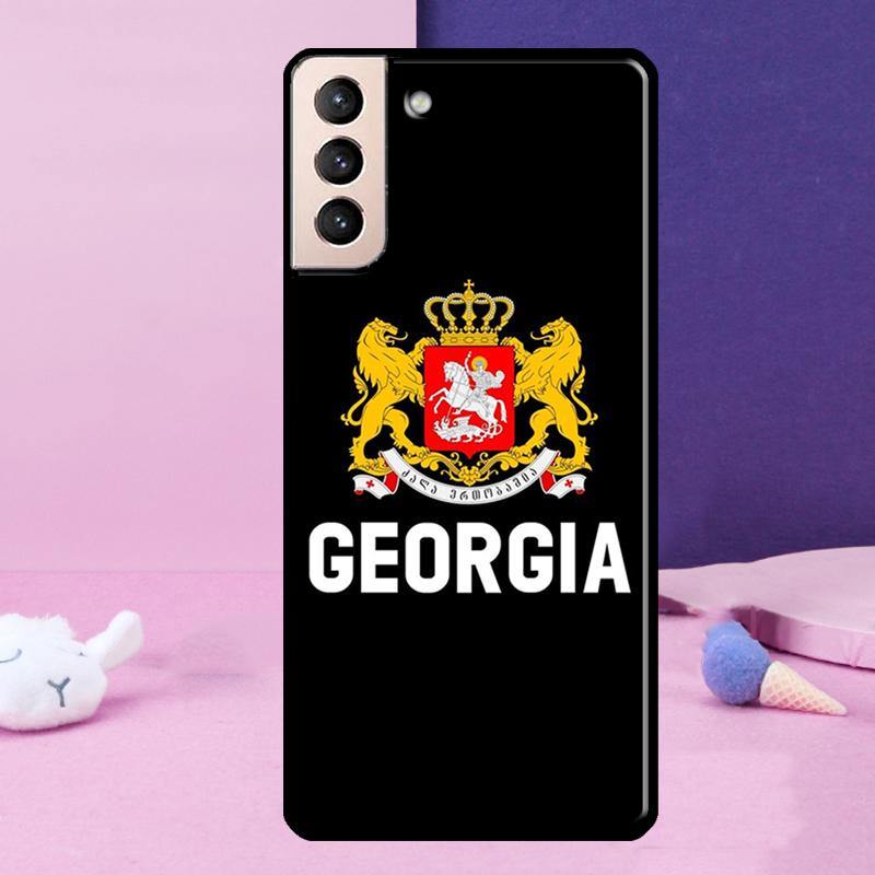 Georgia Flag Phone Case For Samsung Galaxy S25 S24 Ultra S9 S10 S20 S21 S22 Plus S23 FE S24 FE Cover