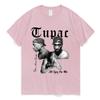 Rapper Tupac 2pac Graphic T Shirt Fashion High Quality Short Sleeves T-shirts Oversized Hip Hop Streetwear Cotton T-shirt