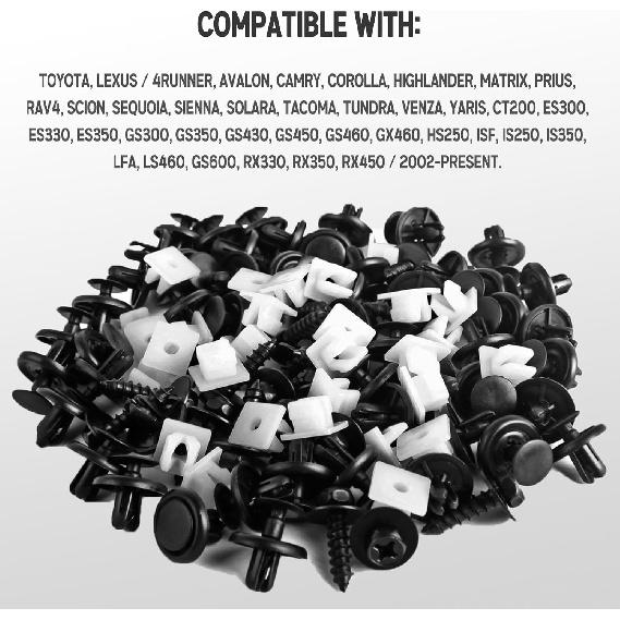 Xislet 101 PCS Engine Under Cover Fender Push Pin Rivets 90467-07201 Compatible With Toyota & Lexus Camry Corolla Plastic Fastener Retainer Clips