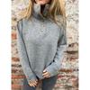 Women S Stand Collar Loose Fit Long Sleeve Solid Color Casual Sweater