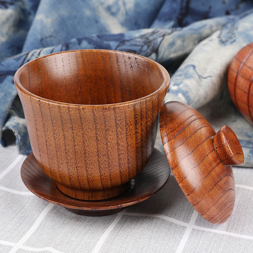 Jujube Wooden Handmade Water Coffee Mug Cup Tea Beer Juice Milk Mugs Drink Cups With Handle Coffee Beer Mug Retro Gift