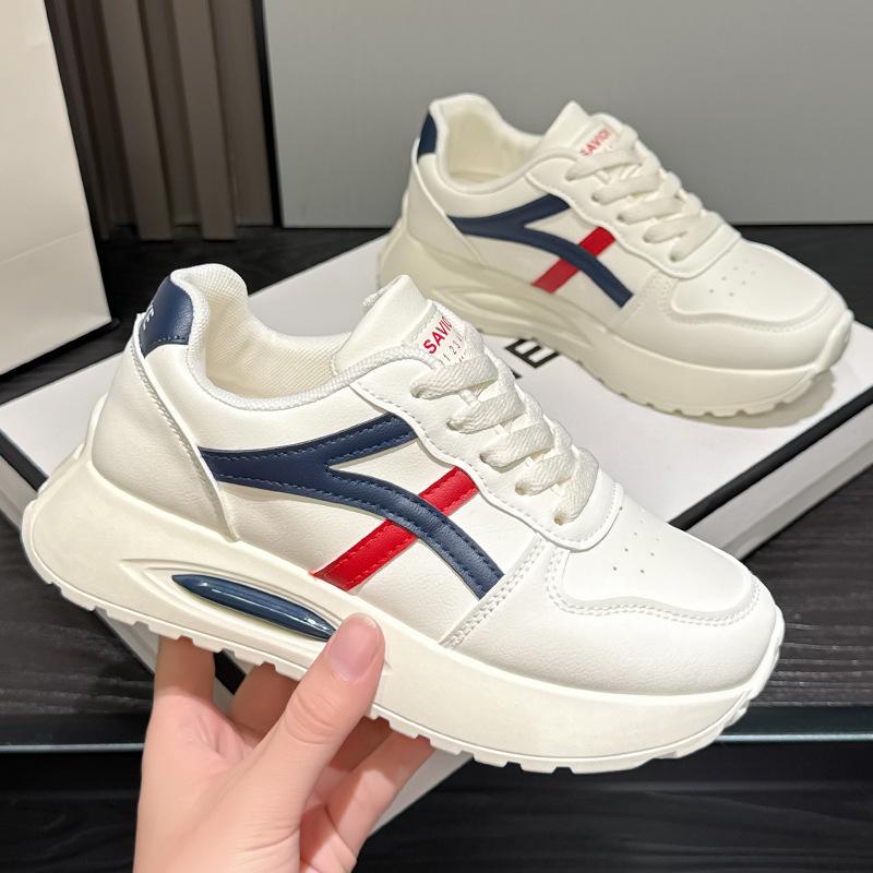 Spring and Summer New Leather Sneakers Platform Casual Dad Shoes Forrest Gump Shoes