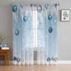 Christmas And Winter Silver Cedar Leaves Curtains For Living Room Bedroom Home Decoration Window Voile Tulle Curtain Drapes