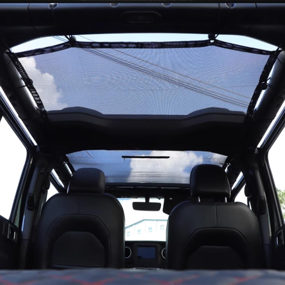 Car Roof Mesh Top Sunshade Cover Anti UV Sun Shade Protection Insulation Net for Jeep Wrangler JL 4 Doors 2018-2023