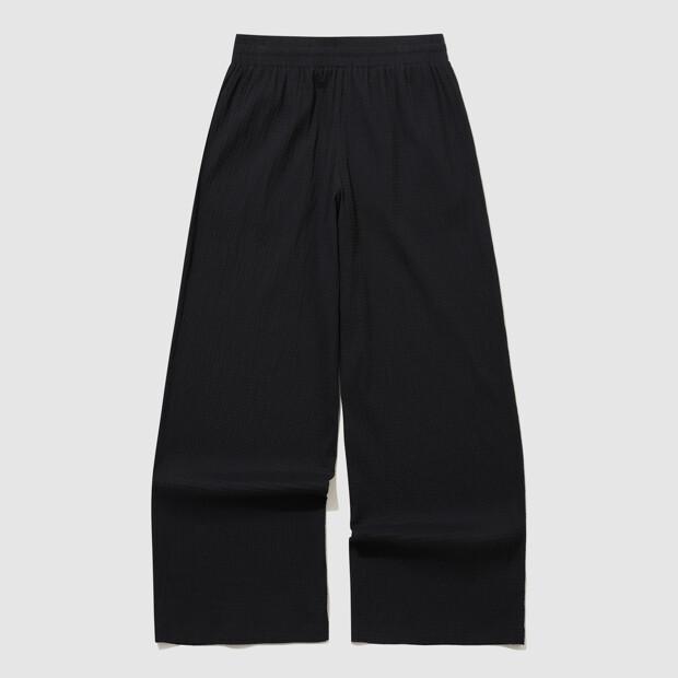 LECOQ Women'S Petit Plissée Wide Fit Lightweight Woven Pants - Black Qr222Opt51