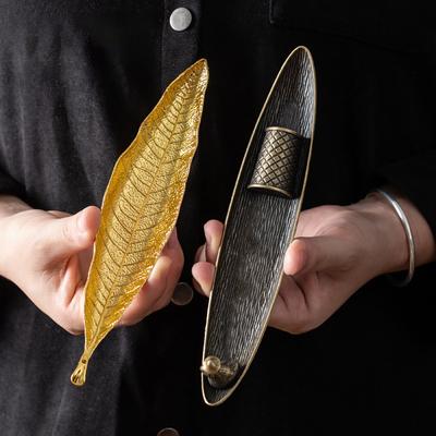 1Pcs Incense Holder Ash Catcher Long Leafs Censer Meditation Home Decor Accessories Sandalwood Thread Incense Burner