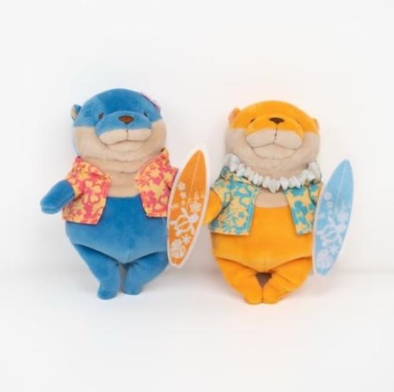 Morisaka Global Mochi Otter Surfer Blue Mini 7x5x13cm Plush Otter, Ocean, Summer, Aloha, Surfing, Plush Photography, Relaxing, Soft To the Touch,
