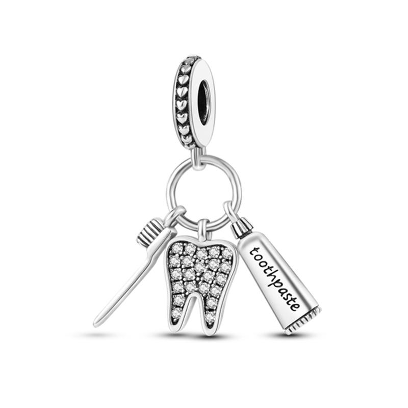 New   Copper Toothbrush Cup Beer Charm Of Ley  Chain Bead Fit Original Bracelet Accessories Diy Women Love Jewelry