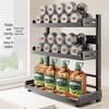 Multi-functional Carbon Steel Kitchen Countertop Organizer Rack