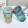 Gradient Glass Straw Cup, Large Capacity Water Cup with Lid, High Aesthetic Fruit Tea Beverage Cup, Opening Celebration Event Gift