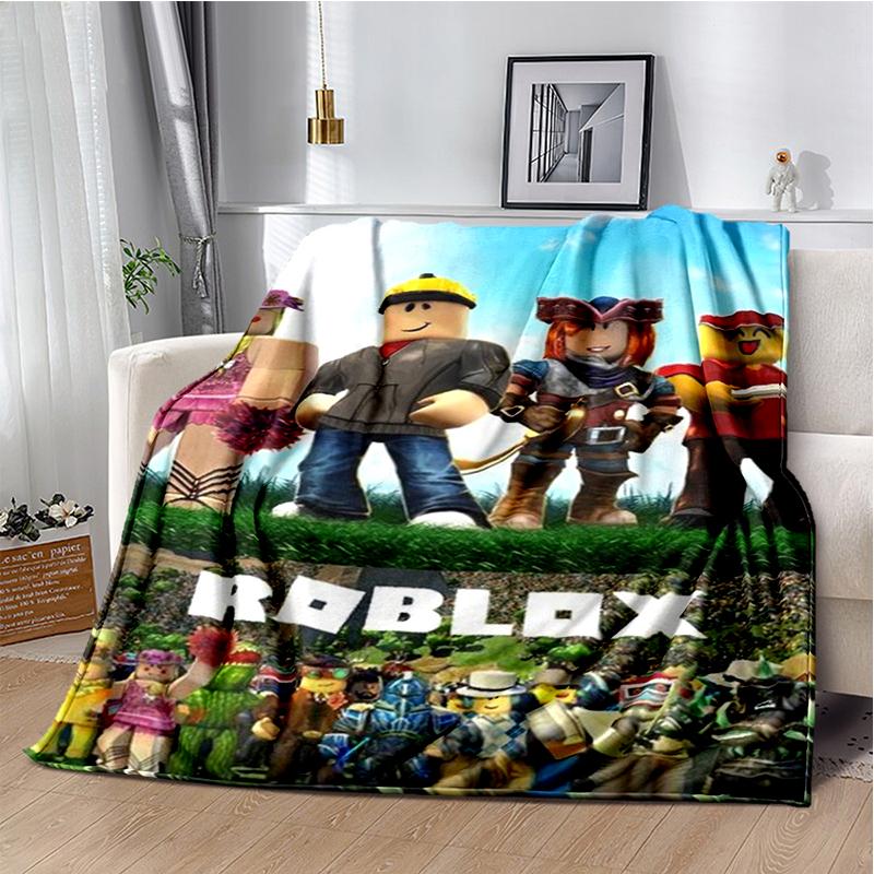3D R-Robloxs Cartoon Spiel Flanelldecke Weiche Warme Überwurfdecke für Bett Schlafzimmer Zimmer Wohnzimmer Reise Camping Picknick Geschenk