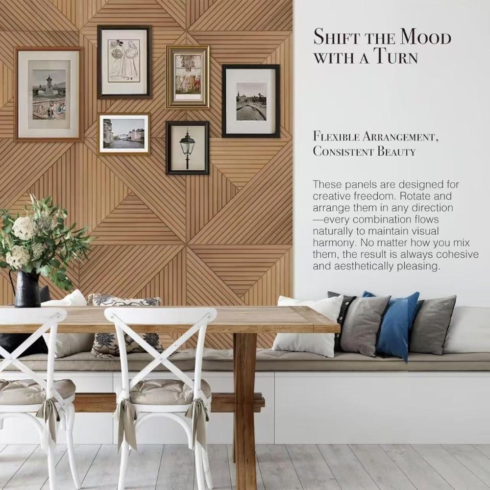 Slatted Soundproof Wall Panel Wood Grain Wall Sticker New 3D Wall Panel Home Office