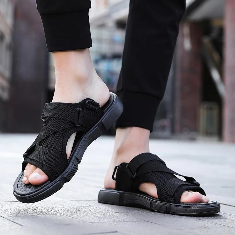 Fashion Men Sandals Soft Comfortable Non-Slip Men Shoes High Quality Woven Beach Sandals Mens Gladiator Sandals Summer Casual Flat Shoes