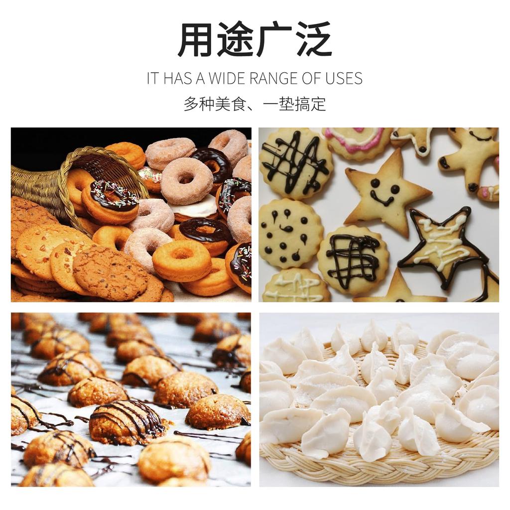 JnTech Silicone Cooking Bread Making Large Baking with Includes One Rolling Reusable Oven Baking Pad Easy 60x40cm Mat, Mat, Mat, Heat-Resistant,