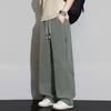 plus Size Men's Spring Autumn Casual Pants Straight Leg Wide Leg Trousers Elastic Waisand Pants