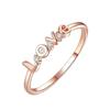 Yan Bai Elegant European-American Style Cubic Zirconia Love Ring - Versatile Women's Fashion Jewelry