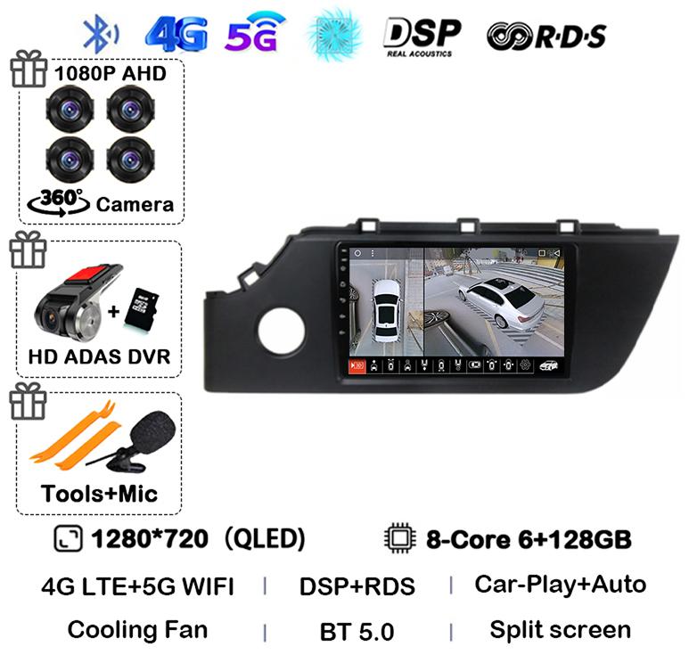 Android 14 Carplay Auto Car Radio For KIA RIO 4 X-line 2020 2021 2022 GPS Navigation Multimedia Video Player Audio 2 DIN DVD DSP