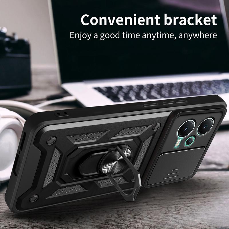 Slide Camera Lens Protection Case For Xiaomi Redmi Note 12 12s 11 10 9 11s Pro Max 11T A1 A2 ShockProof Bumpers Armor Ring Cover