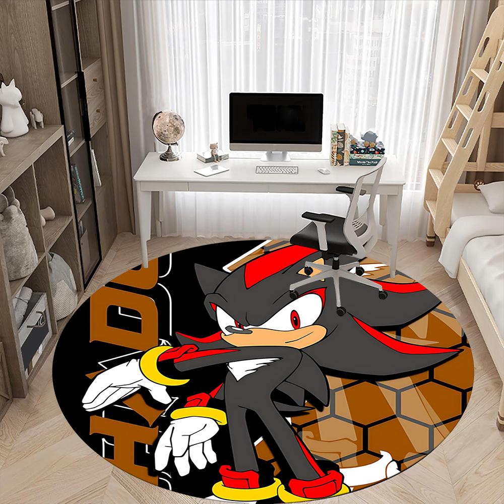 1pc Shadow Sonic Office Round Area Rug, Under Office Chairs Bedroom Living Room Home Decor a1022348