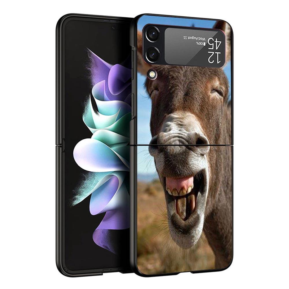 Funny Donkey Case For Samsung Galaxy Z Flip 7 6 5 4 3 Z Flip7 Flip6 Flip5 Flip4 5G Phone Cover Flip3 Folding Coque