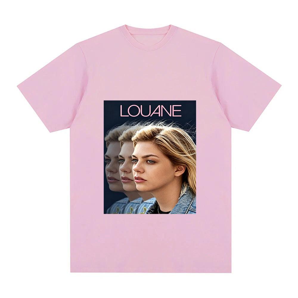 Louane Maglietta 100% Cotone Classica con Stampa Grafica Uomo e Donna Casual Morbida Streetwear Moda Girocollo Top per Adulti Estate