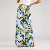 Women's Loose Casual Floral Print Wide Leg Pants With Elastic Waist Drawstring And Pocket Pants