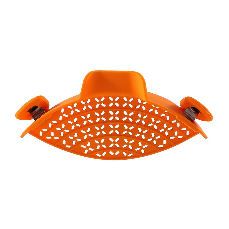 Silicone Kitchen Strainer Clip Pan Drain Rack Bowl Funnel Rice Pasta Vegetable Washing Colander Draining Excess Liquid Univers