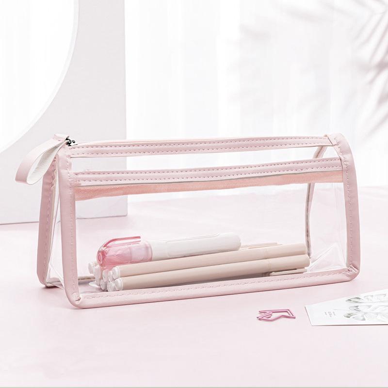 Transparent Exam Pencil Case - Simple Stationery Bag for Primary School Students and Women
