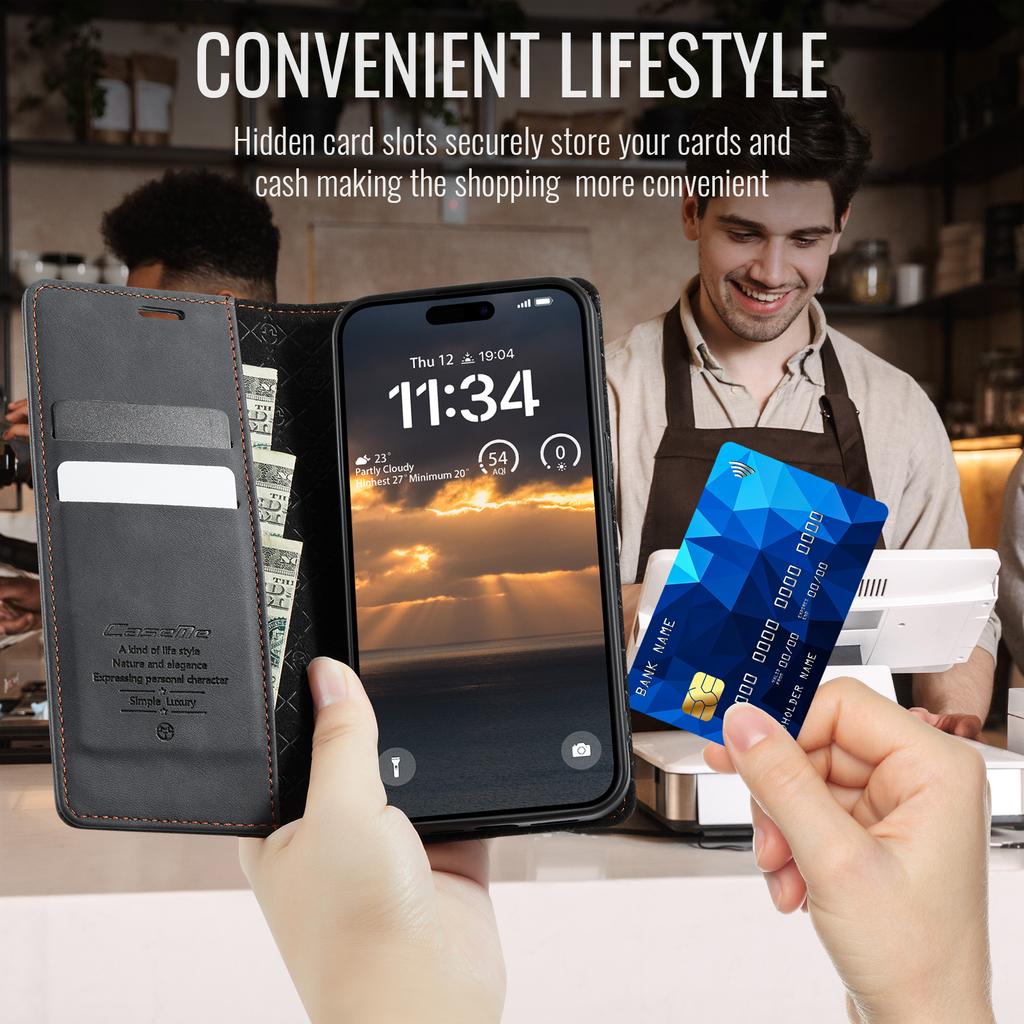For iPhone 18 Pro Max 18 Pro Case, Flip Wallet Case with Card Holder Magnetic Closure Shockproof Kickstand Protective Phone Case