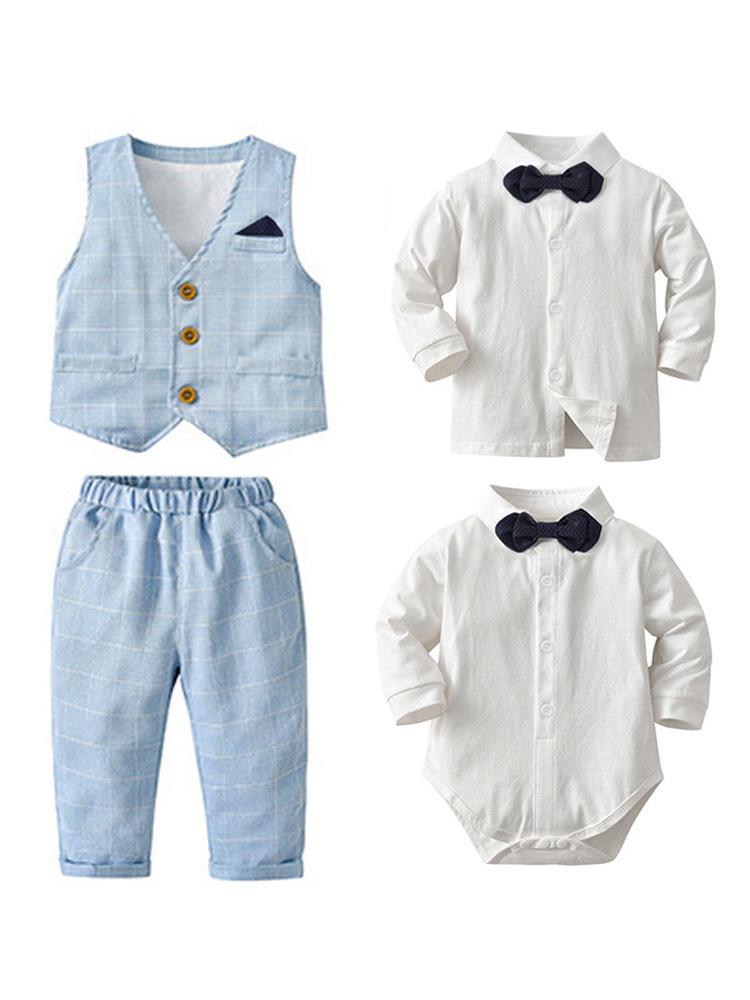 Kids' Spring/Autumn Vest & Suit Set - Baby Gentleman Formal Wear for Boys