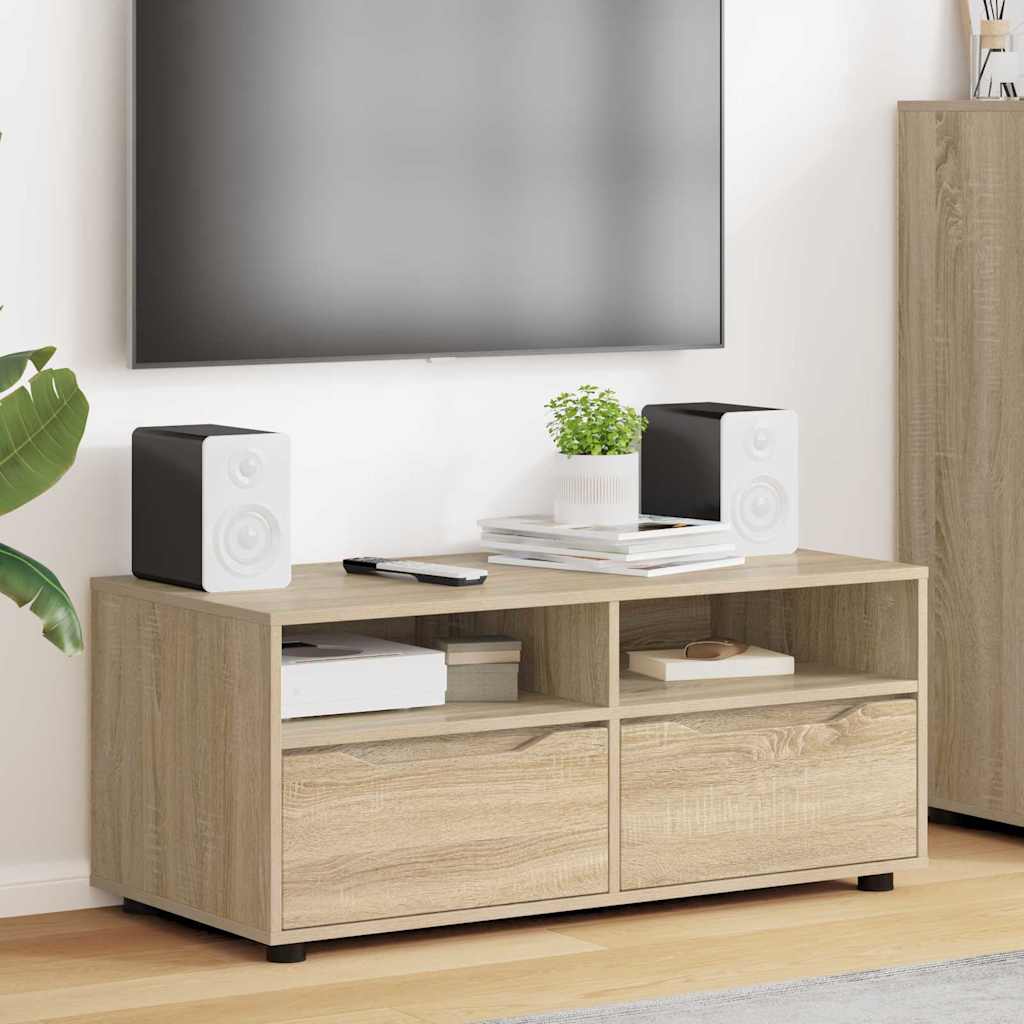 TV Stand in Sonoma Oak Finish 100 x 48 x 43 cm Engineered Wood