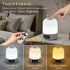Touch Night Light Rechargeable 3 Color Dimmable Bedside Lamp Time Display USB LED Night Lights Ambient Soft Light for Kids Gift