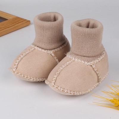 Baby Winter Fleece-Lined Non-Slip Indoor Shoes & Socks, Soft Sole, Warm and Thick for 0-1 Year Old Boys and Girls