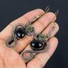 Black Onyx 999 Copper Wire Wrapped Earrings, Handmade Gemstone Earrings Jewelry, Gifts For Wife Brand New Earrings