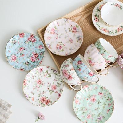 Europäisches Keramik-Kaffee- & Teetassen-Set mit Untertassen – Für den Hausgebrauch für den englischen Nachmittagstee
