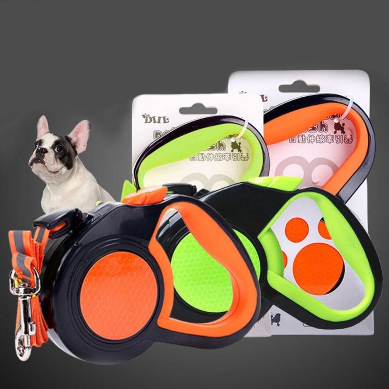 

Выдвижной поводок для собак со светоотражающими поводками для прогулок
