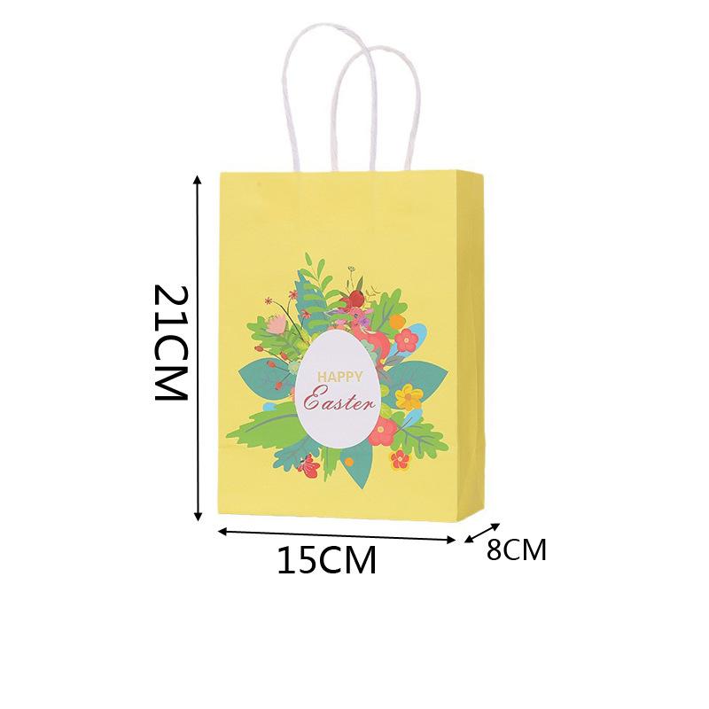30pcs Easter Bunny Design Gift Bags with Happy Easter Print Paper Bags for Party Favors Small Gifts Candy Cake Packaging
