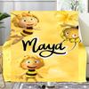 Bee Adventure Maya Blanket Flannel Throw for Sofa, Indoor, Camping, Living Room, Office, Chair, And Bed Soft Birthday Gift