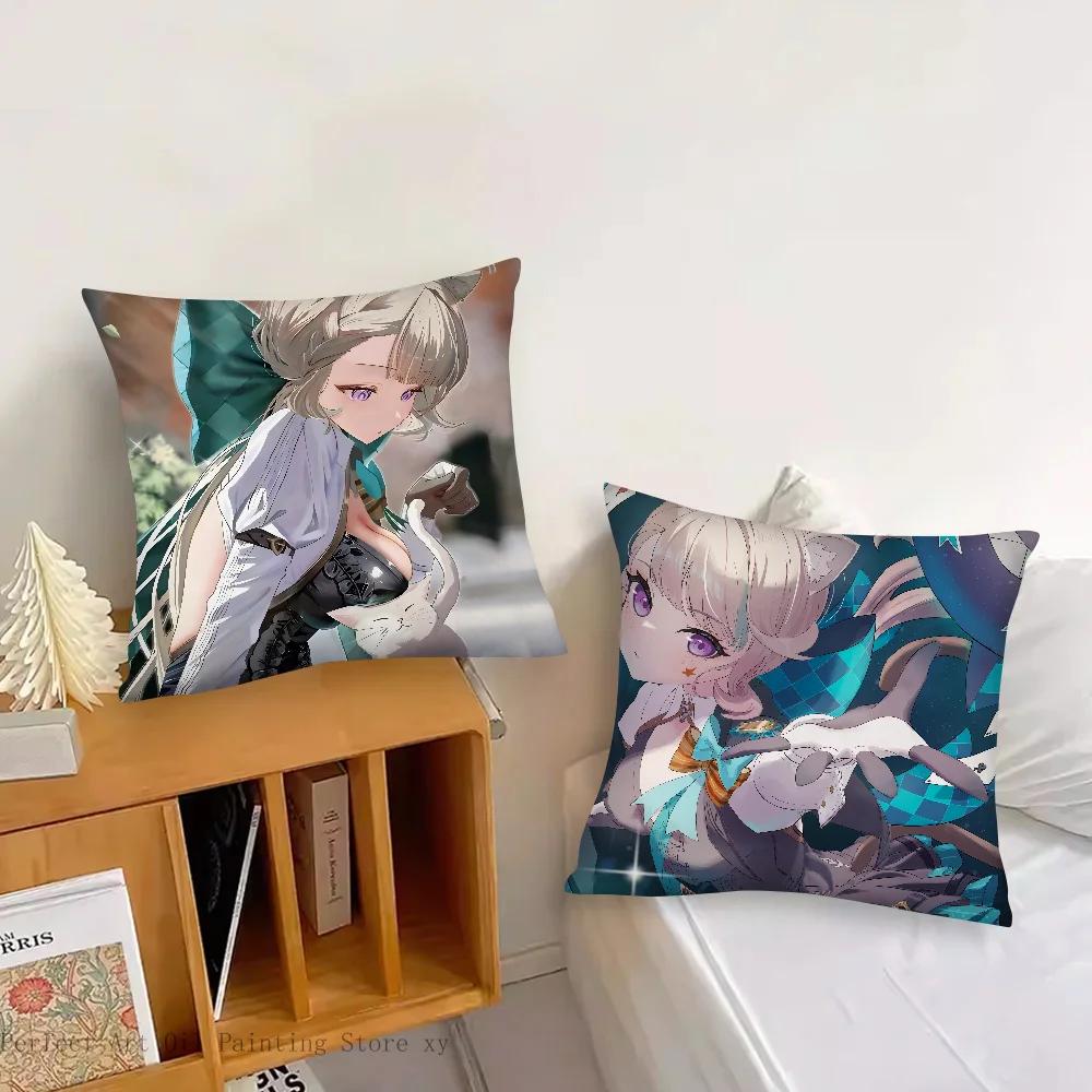 Lynette Anime Game Genshin Impact Pillow Case Square Pillow Bedroom Sofa Leisure Comfort Car Living Room Home Decoration 40X40