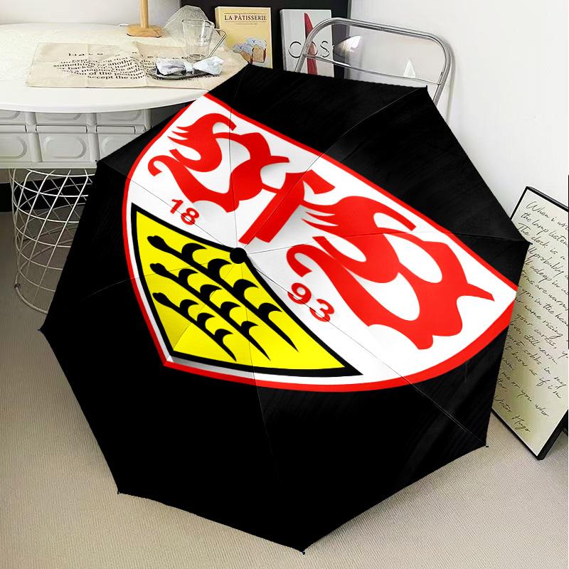 1PC Vfb Fc Crest Printed Umbrella Folding Umbrella, Automatic Umbrella 8-Frame for Travel, Camping Fan Gifts Christmas Gifts