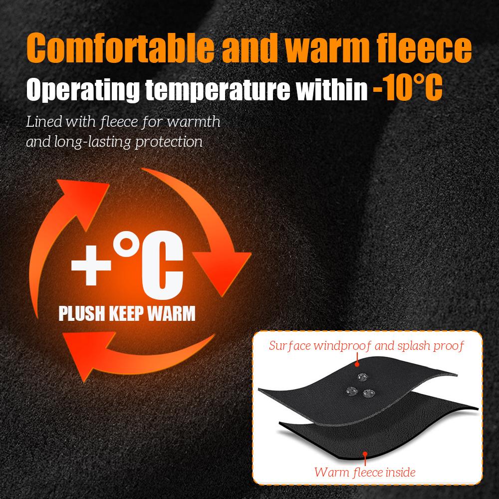 Cycling Gloves Men's Windproof Waterproof Zipper Touch Screen Full Finger Plus Fleece Gloves Skiing Fishing Gloves Winter Warm