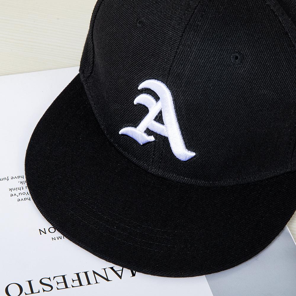 Hip-hop Flat-brimmed Baseball Cap A Letter Three-dimensional Embroidery Outdoor Shading and Sun Protection Young Men's and Women's Hip-hop Trendy Hat