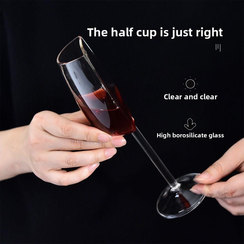 Elegancki Kieliszek do Czerwonego Wina z Połową Szkła Kreatywny Zabawny Prezent Kieliszek Kieliszek do Szampana Wina Połowa