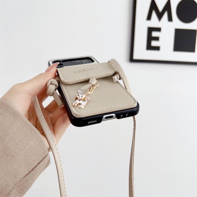 Für Samsung Galaxy Z Flip 7 6 5 4 3 5G Flip7 Flip6 Handyhülle Crossbody Luxus PU-Leder Geldbörse Kartenetui Stoßfeste Schutzhülle
