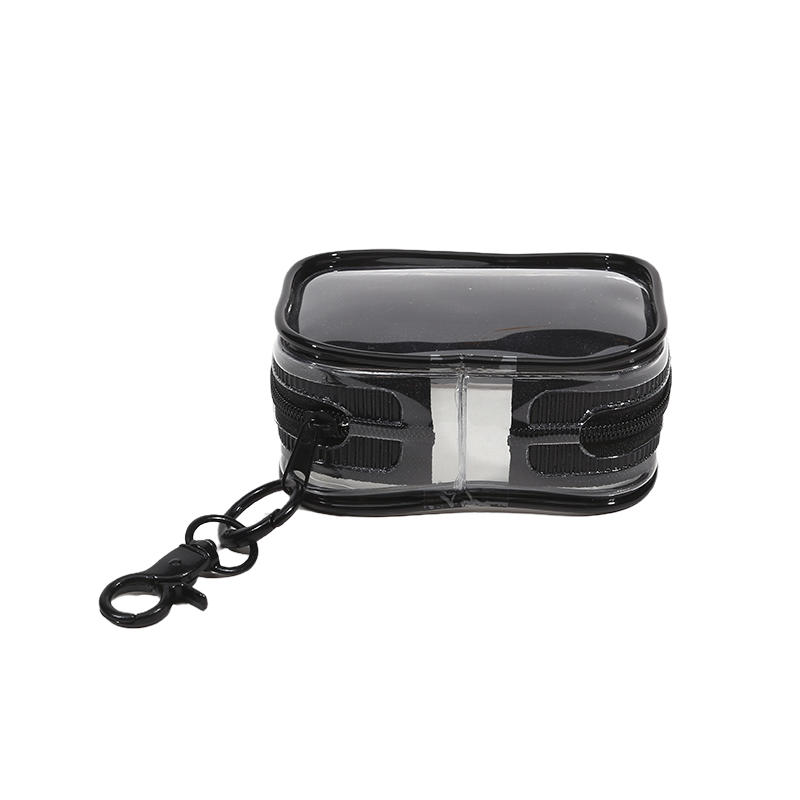 Small Clear Figure Display Bag with Keychain Portable Zipper Waterproof Mini Doll Pouch Carrying Case for Figures Collectibles