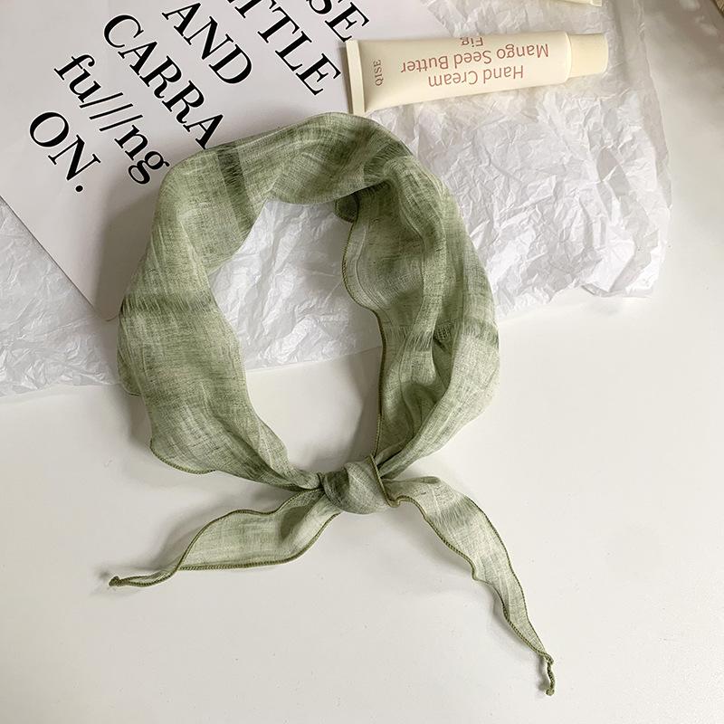 Triangle Scarf Scarf Women's New Literary and Versatile Neck Protection Silk Scarf Scarf Headscarf Summer Women's Pastoral Hair Accessories Headgear