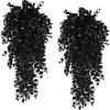 2Pcs Artificial Plants Black Vines UV-Resistant Protection Hanging Fake Plants Outdoor Indoor Home Garden Halloween Decoration