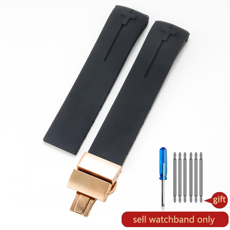 

Нековзкий Висока Еластичність для Tissot T-Touch 21 20мм Чорно-Помаранчевий T047 T013 T33 Спеціальний Інтерфейс Силіконовий Ремінець для Годинника Проти Старіння 21mm чорний/золотий