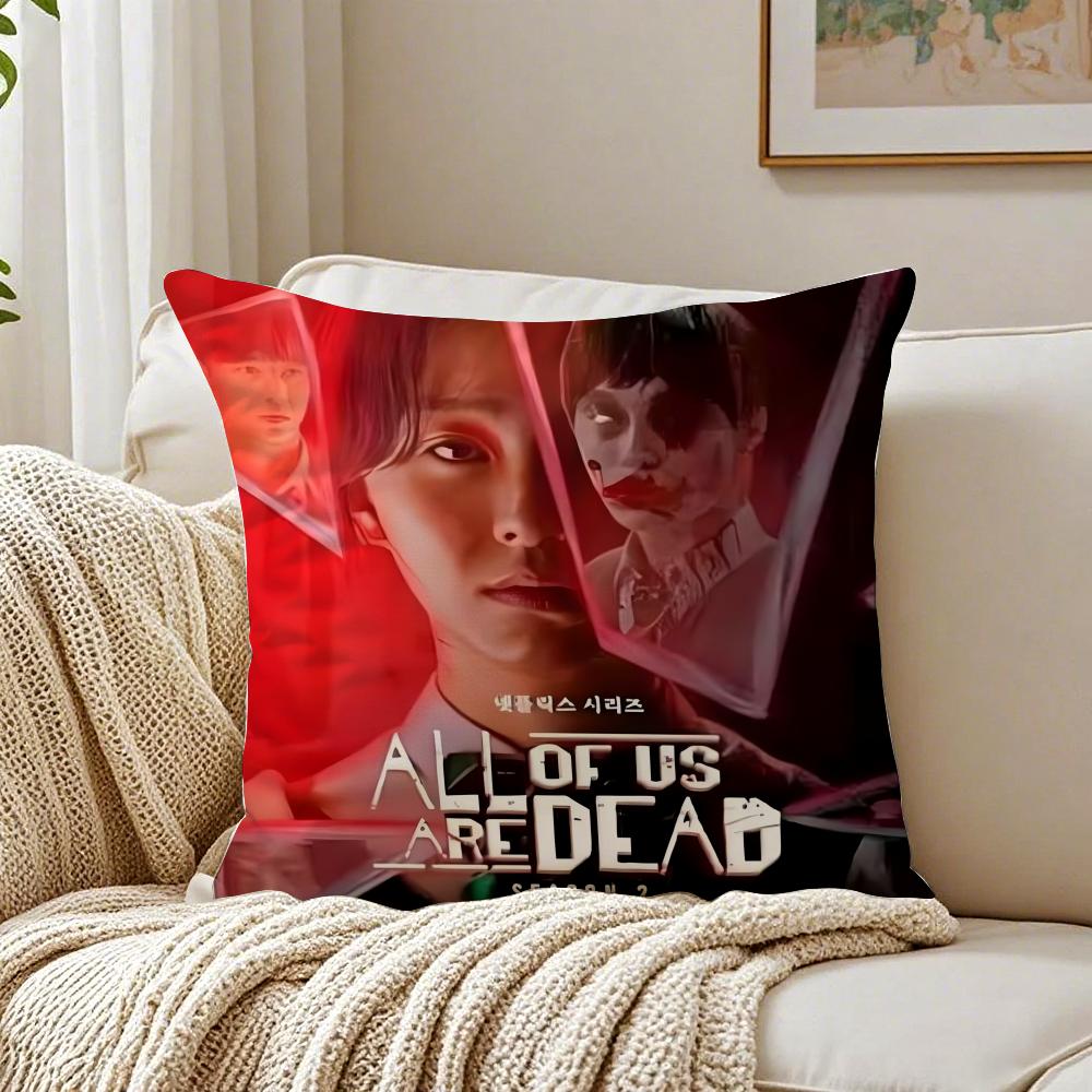 Korean Drama A-All Of Us Are Dead Cushion Cover Linen Pillowcase Soft For Sofa Bed Home Room Decor
