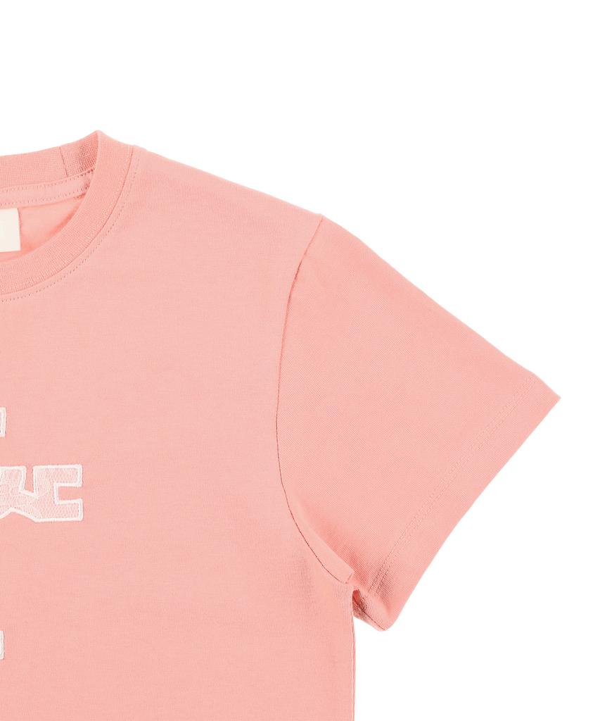 EPISODE UNTITLED Lace Applique Logo Crop Top Pink